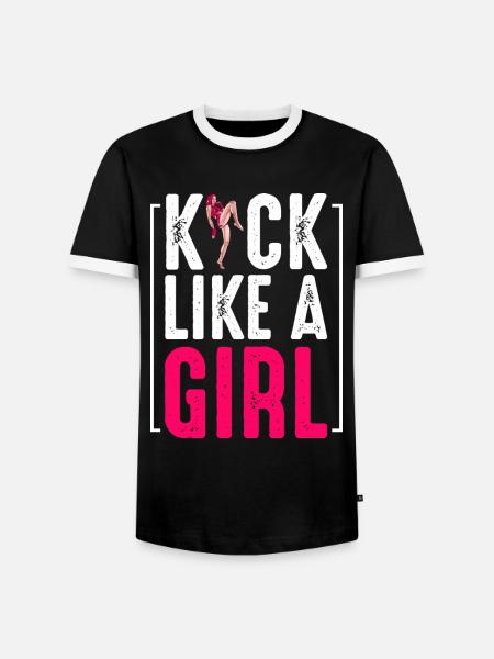 Kickboxing - Männer Kontrast-T-Shirt - Schwarz/Weiß