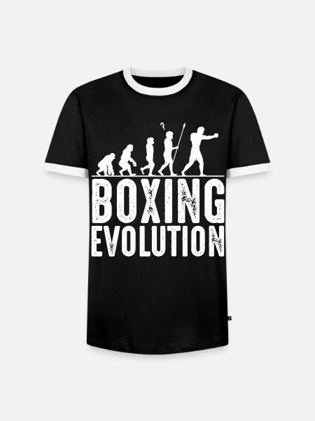 boxer - Men's Ringer Shirt - black/white