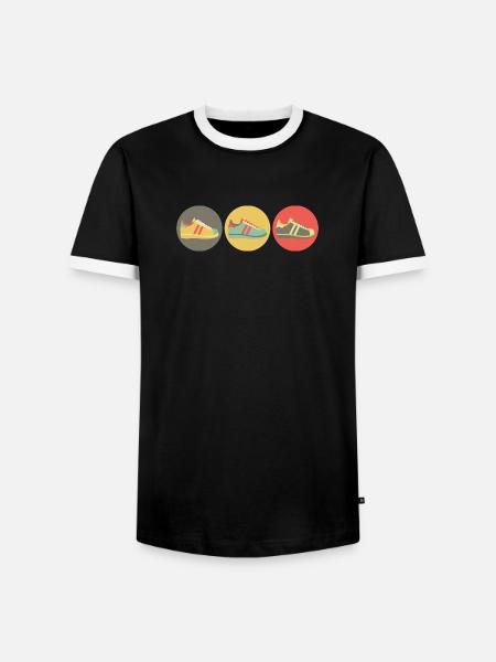 Sneakers retro - Männer Kontrast-T-Shirt - Schwarz/Weiß