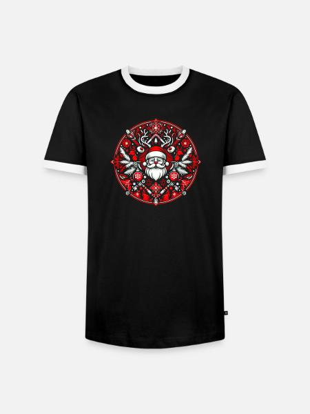 Logo de Noël 2 - T-shirt contrasté Homme - noir/blanc