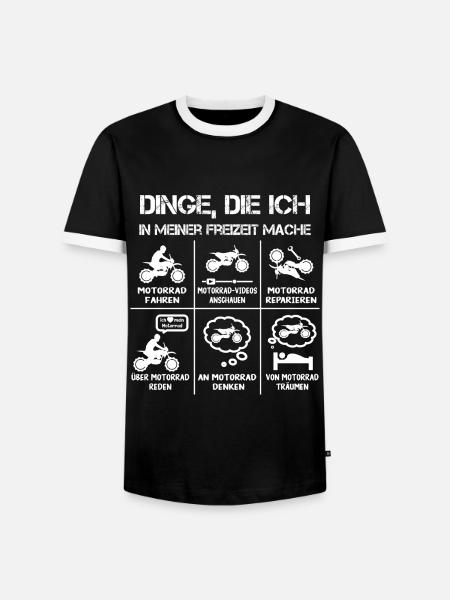 Freizeit - Motorradfahrer - Biker - Männer Kontrast-T-Shirt - Schwarz/Weiß