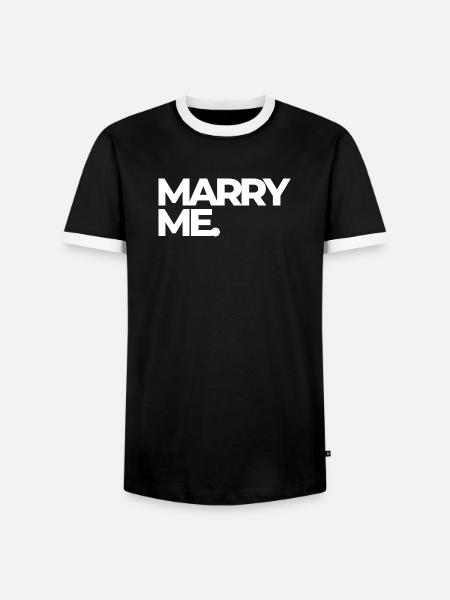 Heirate mich mutiger Antrag - Männer Kontrast-T-Shirt - Schwarz/Weiß