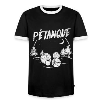 Sonniger Pétanque Frankreichurlaub - Männer Kontrast-T-Shirt - Schwarz/Weiß - Vorne - AI Model Female 172 light (172cm) & AI Model Male 178 light (178cm)