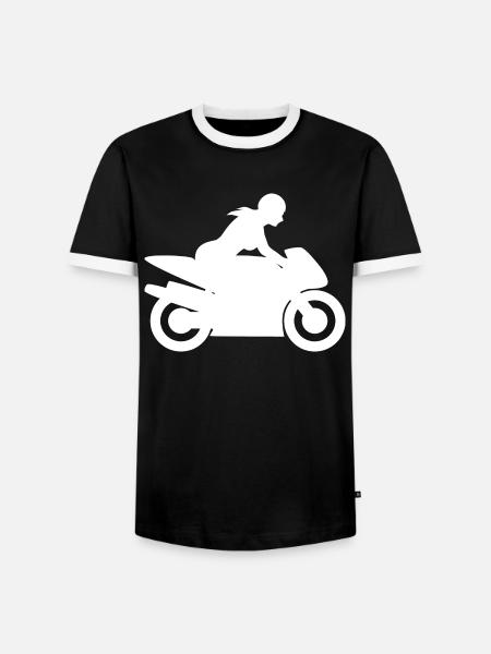 Motorradfahrerin Bikerin - Männer Kontrast-T-Shirt - Schwarz/Weiß