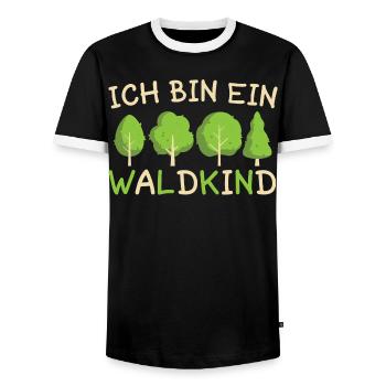 Ich Bin Ein Waldkind - Männer Kontrast-T-Shirt - Schwarz/Weiß - Vorne - AI Model Female 172 light (172cm) & AI Model Male 178 light (178cm)
