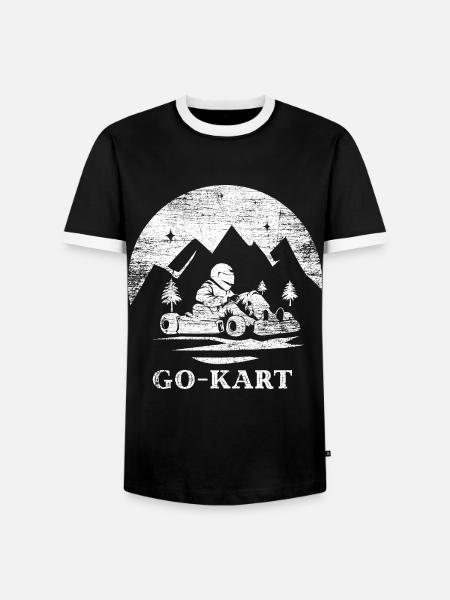 Kühner Gokartfahrer Asphaltrennen - Männer Kontrast-T-Shirt - Schwarz/Weiß