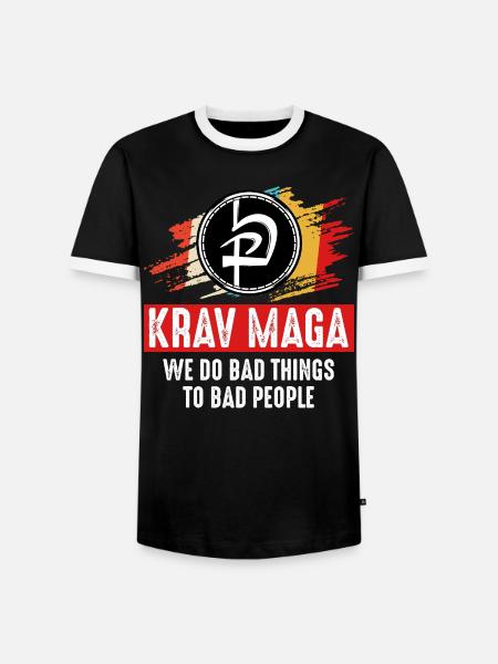 Krav Maga - Männer Kontrast-T-Shirt - Schwarz/Weiß