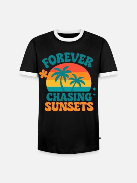 Forever chasing sunsets - Männer Kontrast-T-Shirt - Schwarz/Weiß