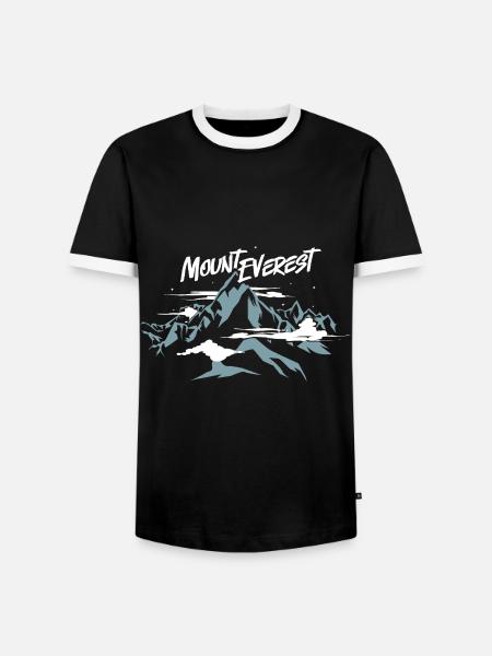 Mount Everest Nepal - Männer Kontrast-T-Shirt - Schwarz/Weiß