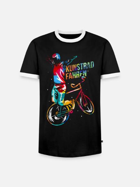 Graziöser Kunstradfahrer Wettkampf - Männer Kontrast-T-Shirt - Schwarz/Weiß