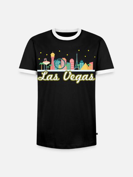 Las Vegas Strip - Männer Kontrast-T-Shirt - Schwarz/Weiß