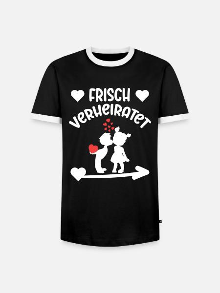 Frisch verheiratet Ehe Flitterwochen - Männer Kontrast-T-Shirt - Schwarz/Weiß