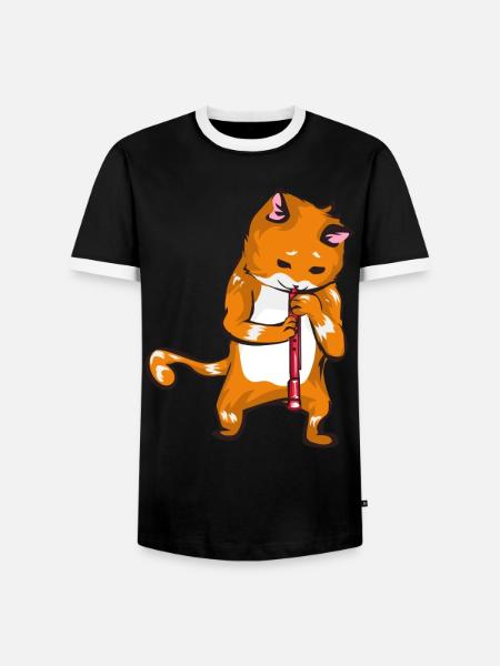 Schnurrende Oboenkatze Orchester - Männer Kontrast-T-Shirt -