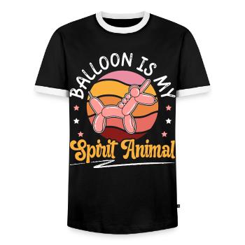 Ballon ist mein Seelentier Ballonmodellierung - Männer Kontrast-T-Shirt - Schwarz/Weiß - Vorne - AI Model Female 172 light (172cm) & AI Model Male 178 light (178cm)