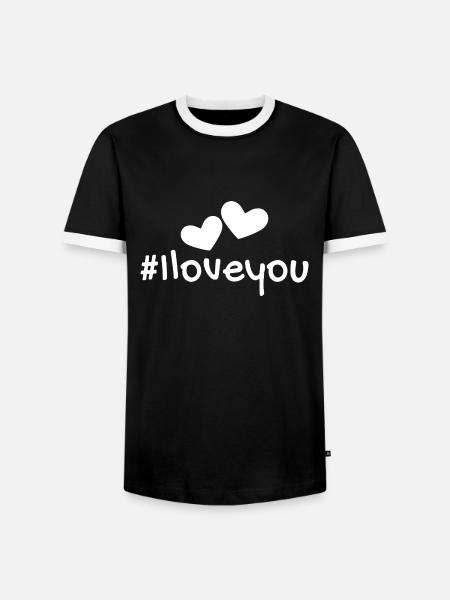 Ich liebe dich Herzchen - Männer Kontrast-T-Shirt - Schwarz/Weiß