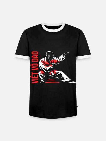Dynamischer Vovinam Kampfsport - Männer Kontrast-T-Shirt - Schwarz/Weiß