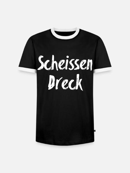 Scheissen Dreck Brush Script - Männer Kontrast-T-Shirt - Schwarz/Weiß