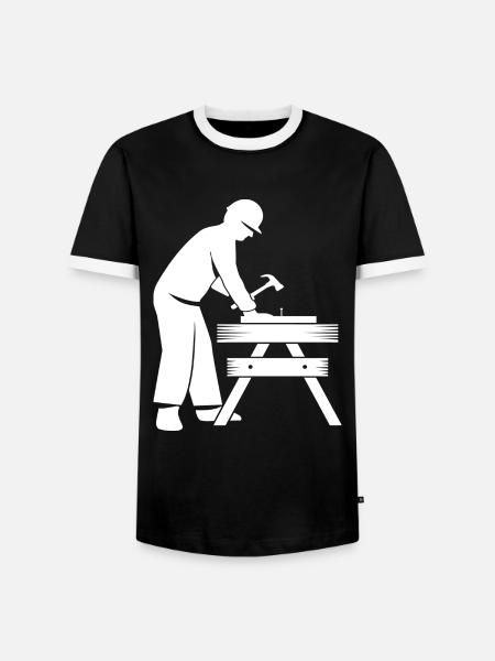 Schreiner - Männer Kontrast-T-Shirt - Schwarz/Weiß