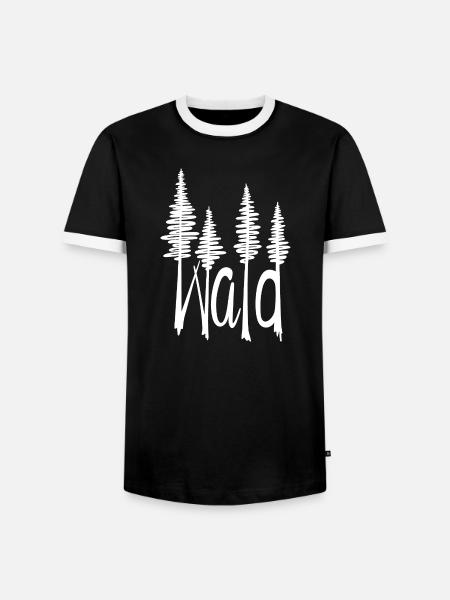 Wald - Männer Kontrast-T-Shirt - Schwarz/Weiß