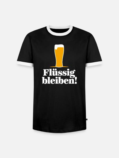 Flüssgig bleiben - Männer Kontrast-T-Shirt - Schwarz/Weiß