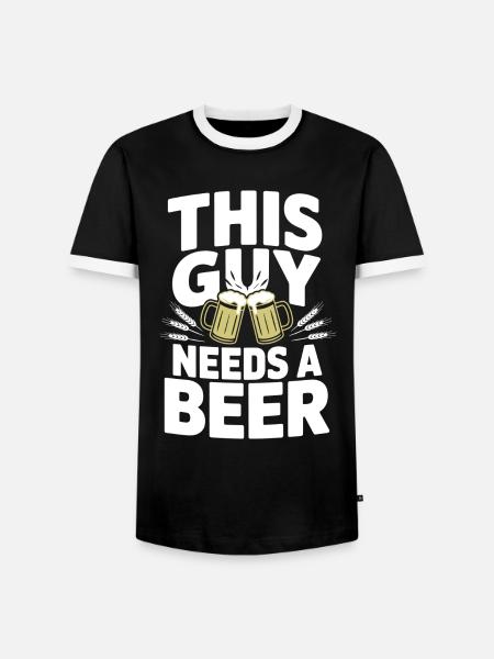 This Guy Needs a Beer - Männer Kontrast-T-Shirt - Schwarz/Weiß