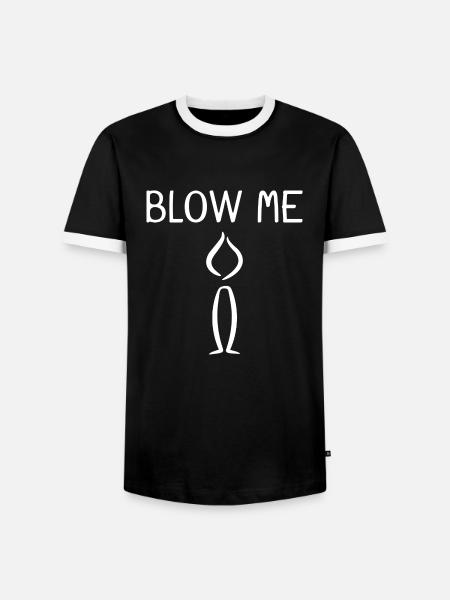 Blow me - Männer Kontrast-T-Shirt - Schwarz/Weiß