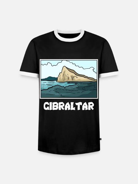Neugierige Berberaffen Gibraltar - Männer Kontrast-T-Shirt - Schwarz/Weiß