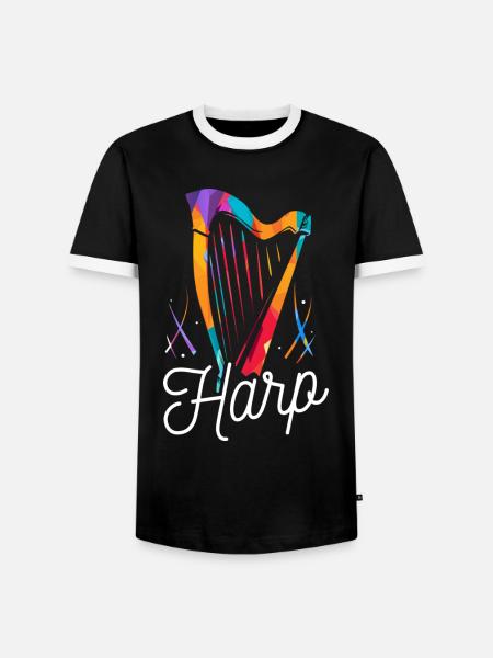 Zauberhafte Harfe Orchesterabend - Männer Kontrast-T-Shirt - Schwarz/Weiß