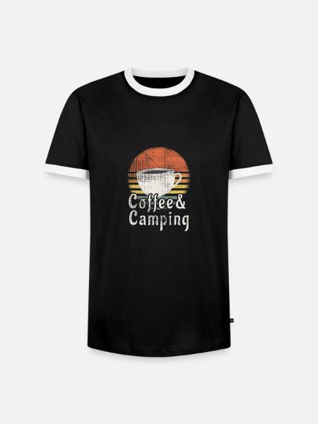 Camping Coffee Design - Männer Kontrast-T-Shirt - Schwarz/Weiß
