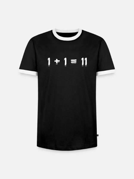 1 + 1 = 11 - Männer Kontrast-T-Shirt - Schwarz/Weiß