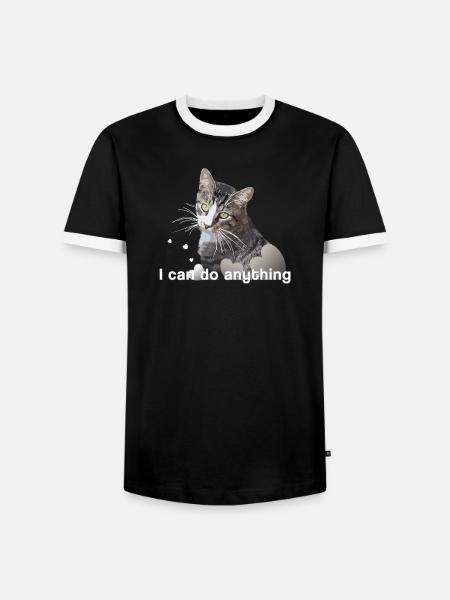 Katze Mietze Kater Kätzchen - Männer Kontrast-T-Shirt - Schwarz/Weiß