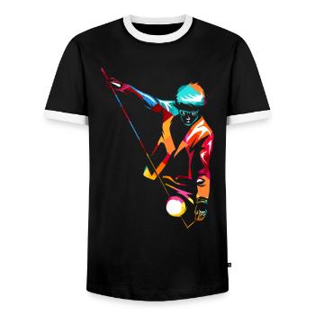 Geschickter Diabolo Zirkusspieler - Männer Kontrast-T-Shirt - Schwarz/Weiß - Vorne - AI Model Female 172 light (172cm) & AI Model Male 178 light (178cm)