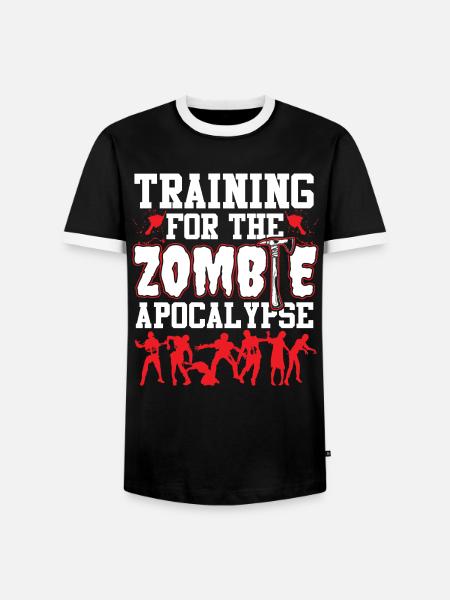 Training für Zombie Apocalypse - Männer Kontrast-T-Shirt - Schwarz/Weiß