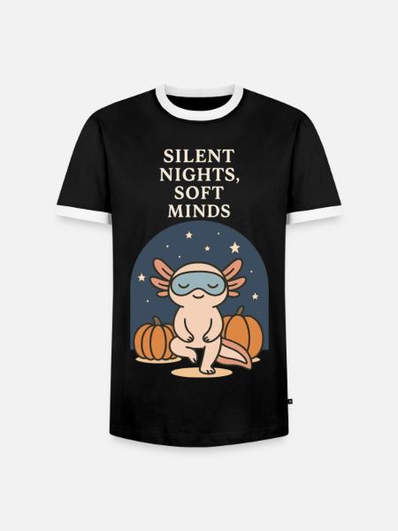 Axolotl Silent Nights Halloween - Männer Kontrast-T-Shirt - Schwarz/Weiß