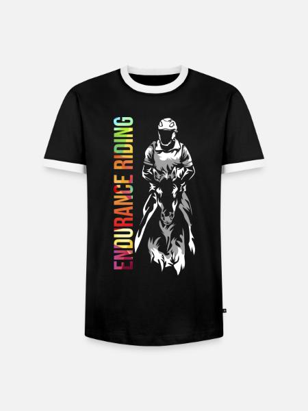 Ausdauernder Vielseitigkeitsritt Turnier - Männer Kontrast-T-Shirt - Schwarz/Weiß