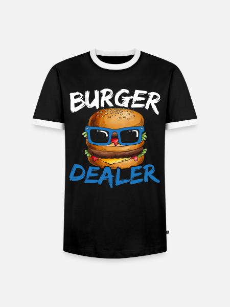 Burger Händler Hamburger Esser Essensliebhaber Foo - Männer Kontrast-T-Shirt - Schwarz/Weiß