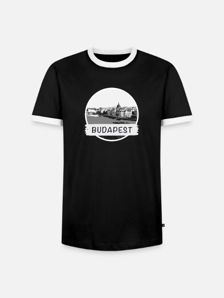 Budapest City - Männer Kontrast-T-Shirt - Schwarz/Weiß