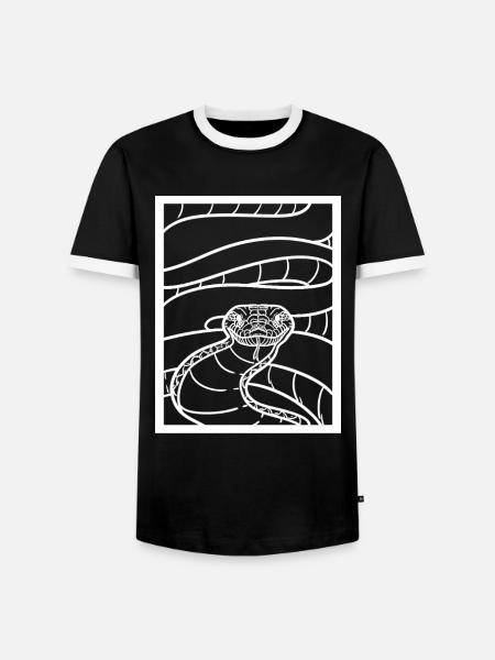 Majestätische Python Schlangenhalter - Männer Kontrast-T-Shirt - Schwarz/Weiß