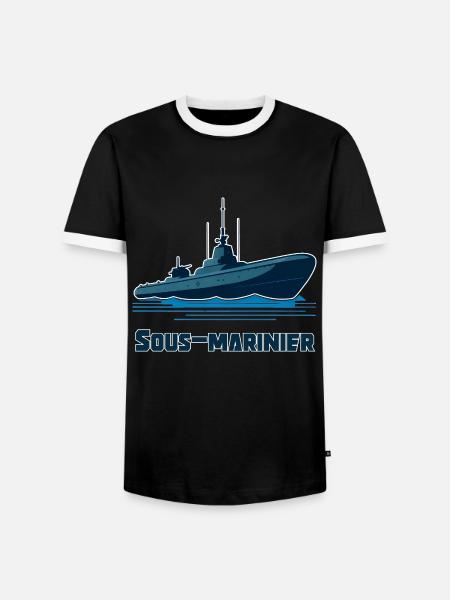 Submariner - Männer Kontrast-T-Shirt - Schwarz/Weiß