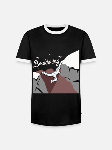 Kraftvoller Boulderer Grifftechnik - Männer Kontrast-T-Shirt - Schwarz/Weiß