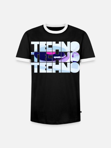 Techno Neon Grid Design - Männer Kontrast-T-Shirt - Schwarz/Weiß
