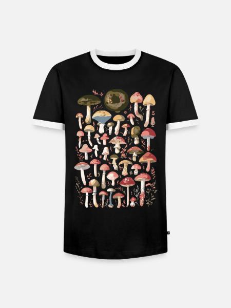Pilze Waldpilze Pilzsammler - Männer Kontrast-T-Shirt - Schwarz/Weiß