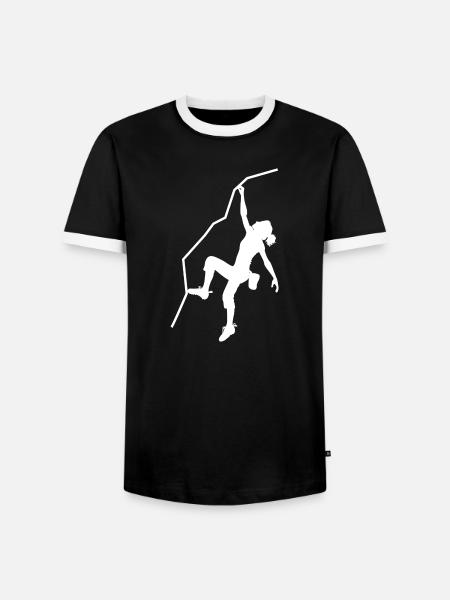 Kletterin - Männer Kontrast-T-Shirt - Schwarz/Weiß