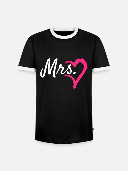 Mrs Herz - Männer Kontrast-T-Shirt - Schwarz/Weiß