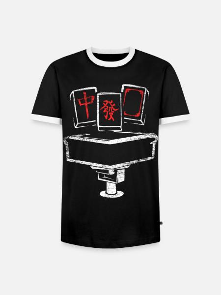 Fesselndes Mahjong Spielabend - Männer Kontrast-T-Shirt - Schwarz/Weiß
