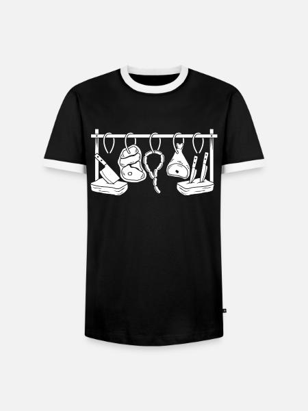 Metzger - Männer Kontrast-T-Shirt - Schwarz/Weiß