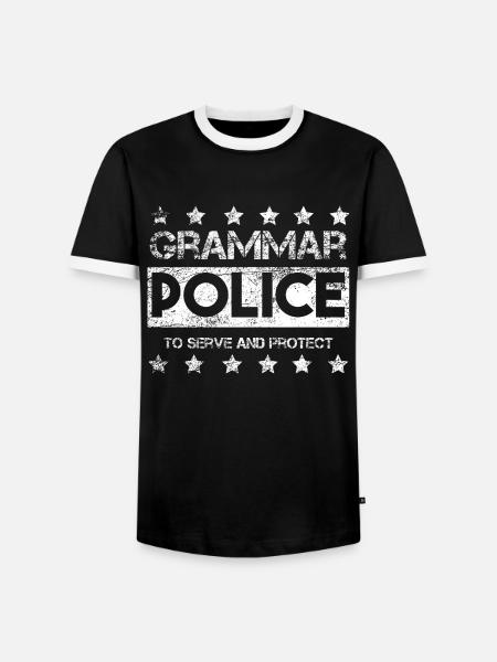 Grammar Police - Männer Kontrast-T-Shirt - Schwarz/Weiß