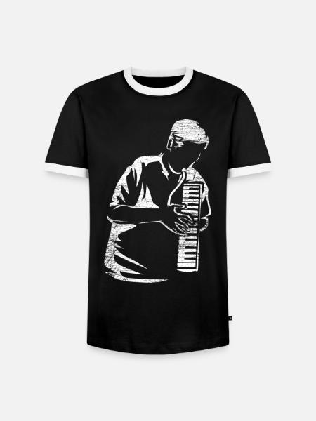 Fröhliche Melodica Musikschule - Männer Kontrast-T-Shirt - Schwarz/Weiß