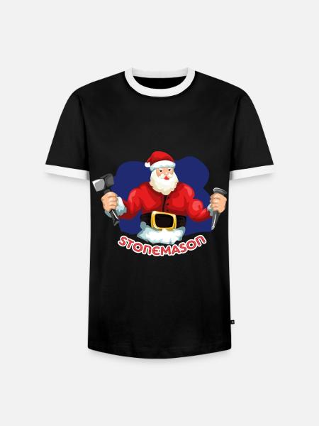 Kräftiger Steinmetz Weihnachtsbaustelle - Männer Kontrast-T-Shirt - Schwarz/Weiß