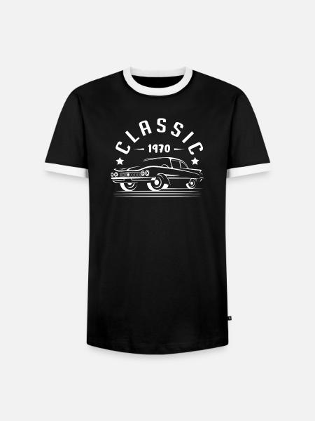 Klassisch 1970. - Männer Kontrast-T-Shirt - Schwarz/Weiß